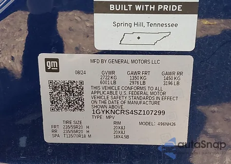 2025 Cadillac Xt5 Premium Luxury from USA, damaged, VIN 1GYKNCRS4SZ107299